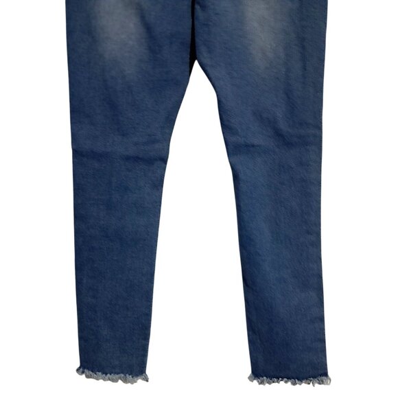 Pastel Jeans Womens Distressed Mid-Rise Button-Fly Skinny Jeans Size 11/12 Blue - Picture 8 of 11
